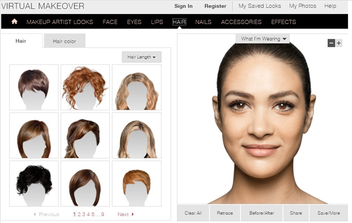 hair virtual makeover styles