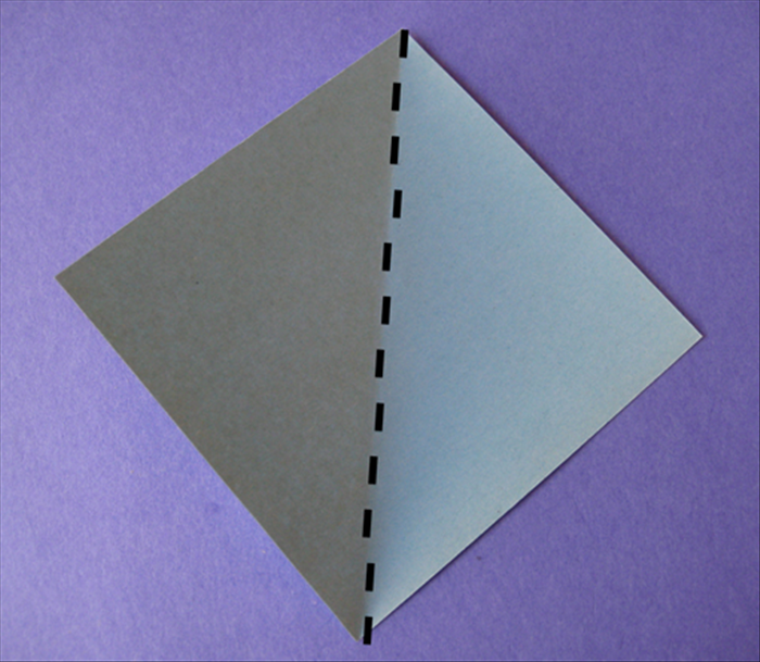 Place the paper with the points on  the top, bottom and sides.

Fold it in half vertically.
unfold