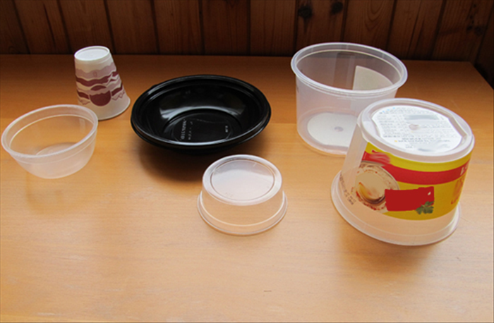 Wash and dry the plastic containers.


