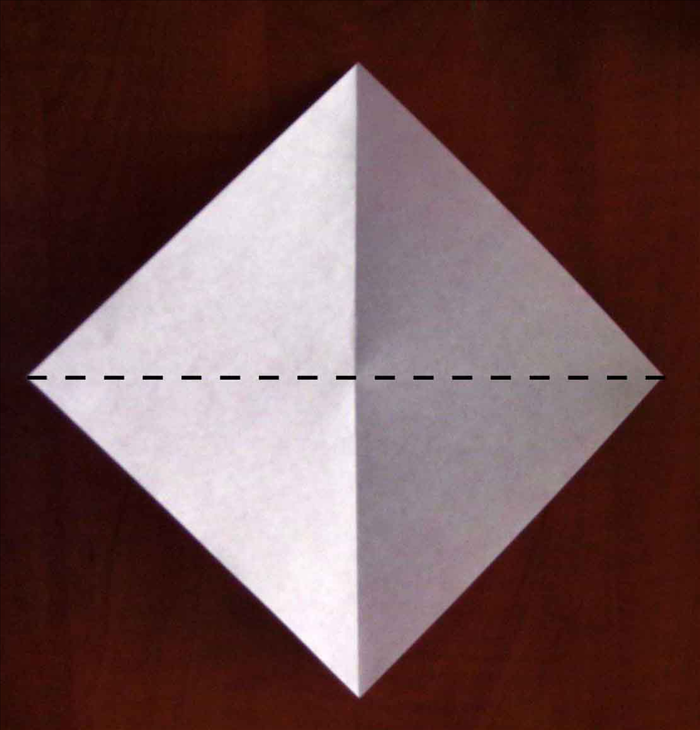 Fold the paper in half in the opposite direction.