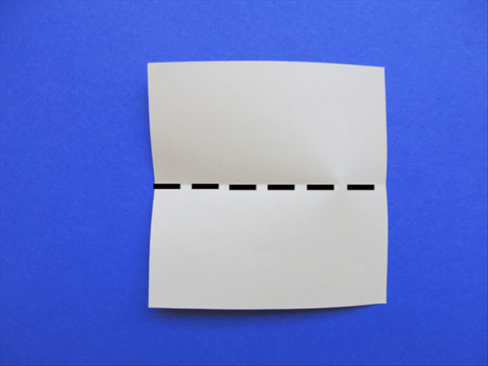 Bring the bottom edge of your square paper up to the top edge to fold it in half