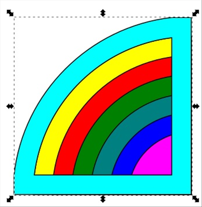 <p> Select the protractor shape and move it over to align with the right and bottom of the arcs.</p>