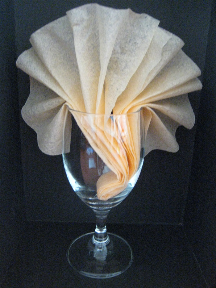 materials:
1 napkin
1 wine glass