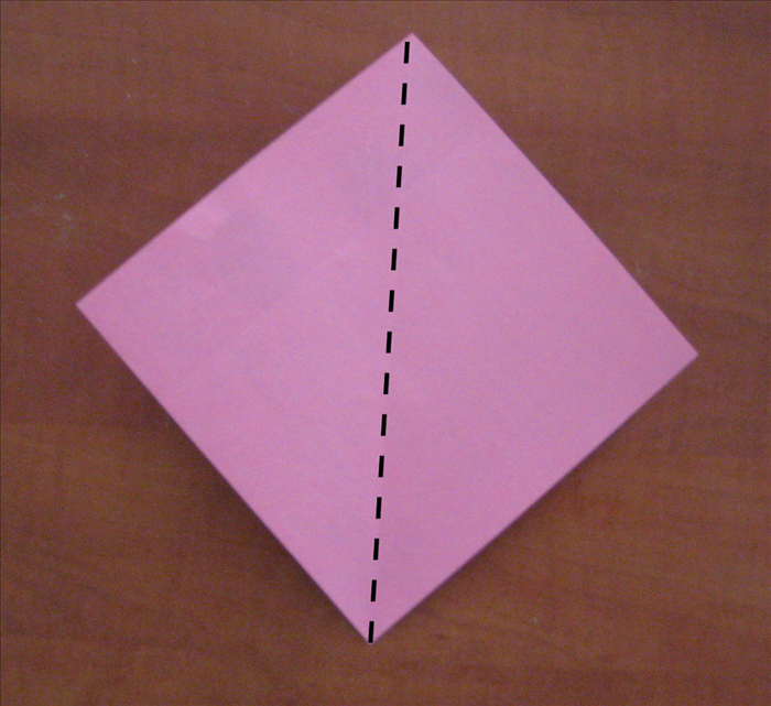 Place the paper so that the points are at the top, bottom and sides.

Fold it in half vertically. Unfold