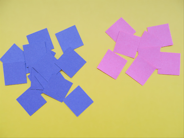 <p> For each set you will need to cut out 16 squares of one color and 8 of a second color.</p> 
<p> They need to be the same size squares as the cardboard squares.</p>  
<p>  </p>