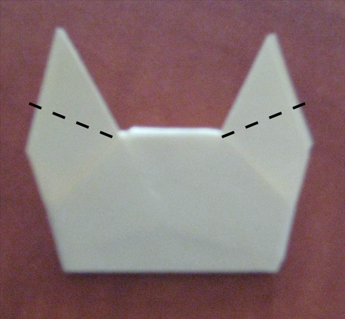 Flip the paper over .

You can leave it as is for a cat or  fold the ears down at an angle to make a pig.

