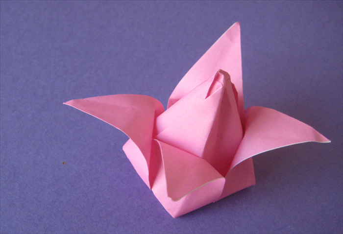 Pull down the other 3 petals and your origami tulip is ready to be put on a stem.