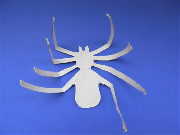 <p> Flip the spider over to the back side.</p> 
<p> Fold the legs up about 1 / 3 of the way from the body.</p> 
<p>  </p>