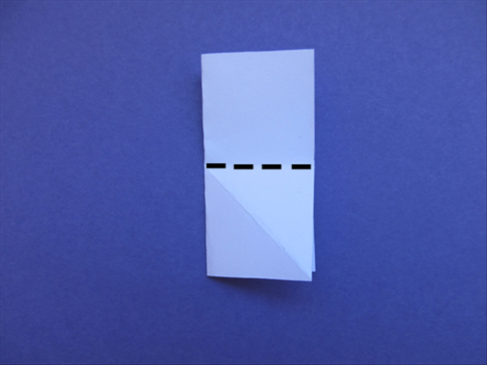Rotate the paper so that the folded edge is on the left side.
Bring the top edge down to the bottom edge to fold it in half again
