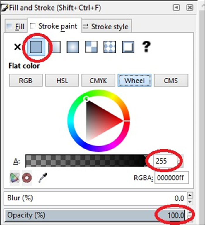<p> 12. Click on the Stroke paint tab to change the outline colors on the boxes.  </p>