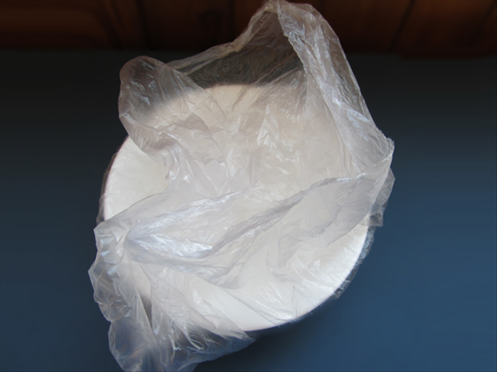 Put the bowl in the plastic bag
