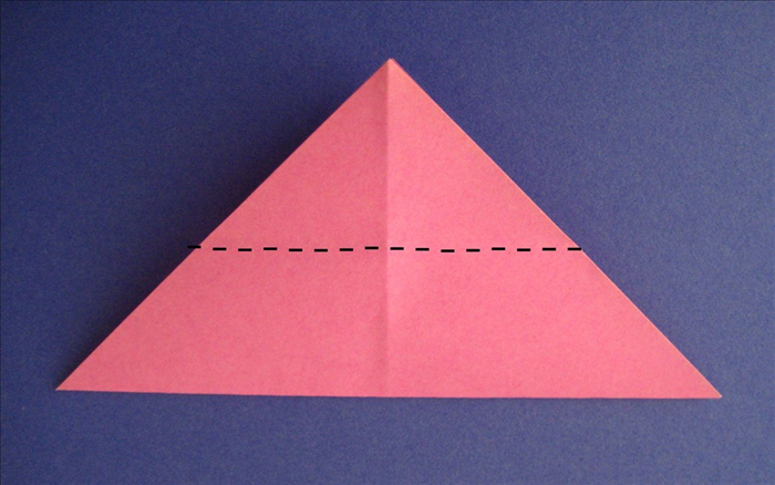 Fold the top point down to bottom edge
unfold
