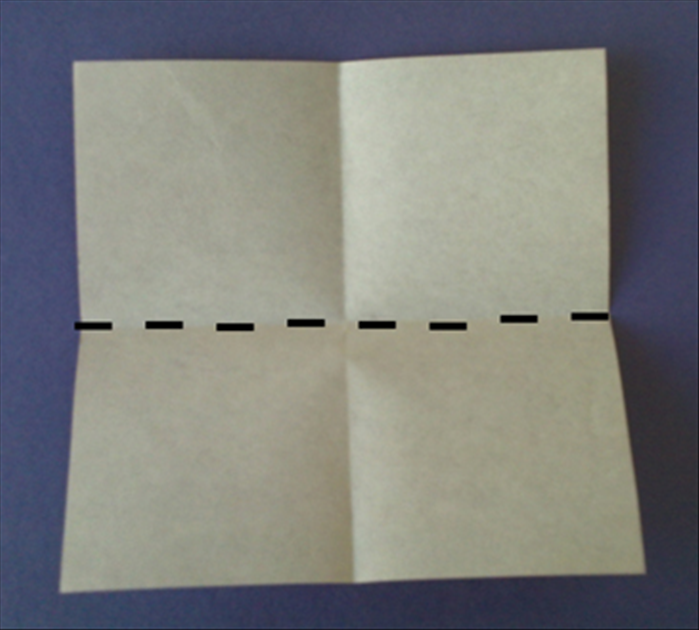 Bring the top edge down to the bottom edge to fold in half