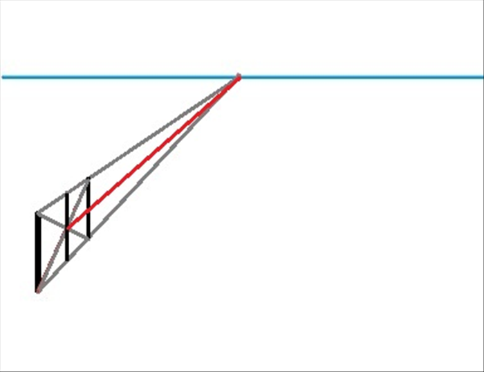 Draw an orthogonal line from the intersection to the vanishing point.