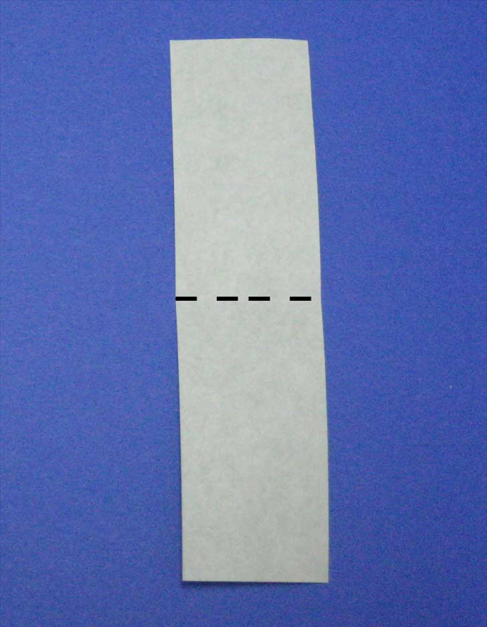 Place the paper so that the short ends are at the top and bottom.

If you are using  paper colored on one side the color side should be facing down.

Bring the bottom edge up to the top edge to fold it in half.

Unfold