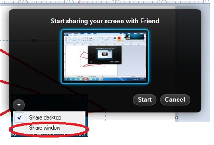If you want to share only a view of one of the windows you have open and not the whole screen

Click on the arrow
And then share window
