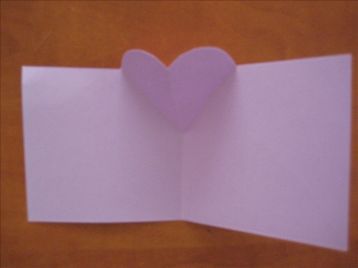 Open your heart card.
 It is now ready for decorating and your message.