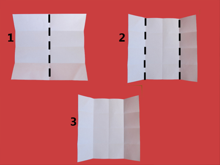 Rotate the paper and repeat steps 2 to 4 in the opposite direction
The result will be 16 squares