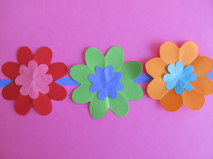 <p> Glue as many flowers to the strips for the length that you want.</p> 
<p> Enjoy!</p>