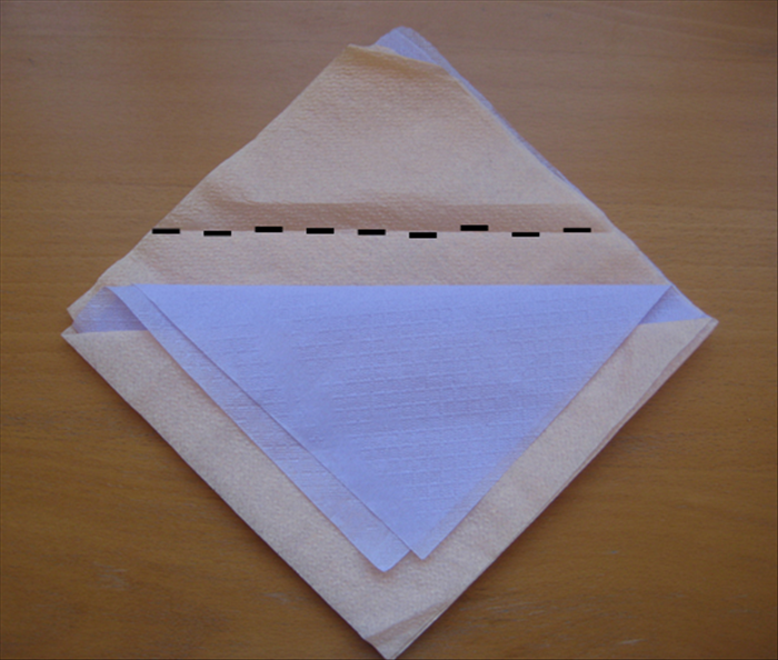 Take the next 2 layers of the same color and fold them down ¾ inch above the last layer.
