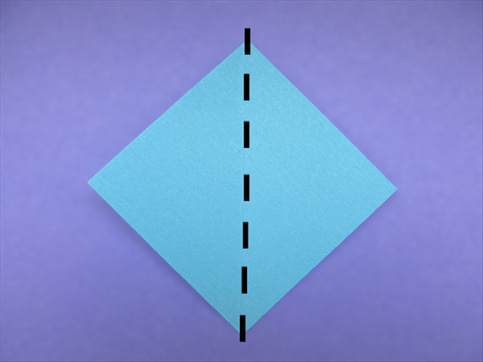 <p> Place the paper with the points at the top, bottom and sides.</p> 
<p> Bring the side points together to fold it in half.</p> 
<p>  </p>
