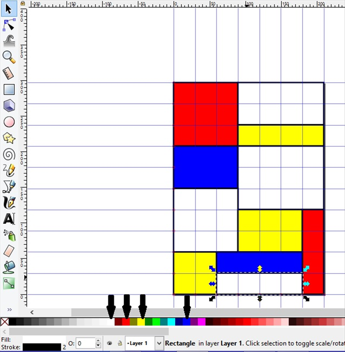 <p> 8. Select a box. Click on the color menu to change the fill color.  </p>