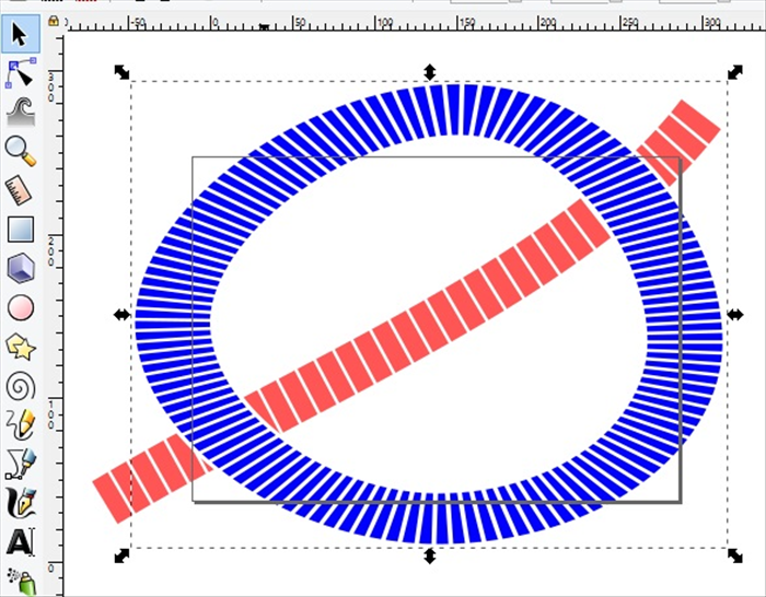 <p> 15. Select the tiled oval.  </p> 
<p> Drag it over the page.</p> 
<p> Select the tiled oval. </p> 
<p> As you did in Step 10, right click on  Stroke, circled in blue.</p> 
<p> Click on white and change the Stroke style to 2.  </p>