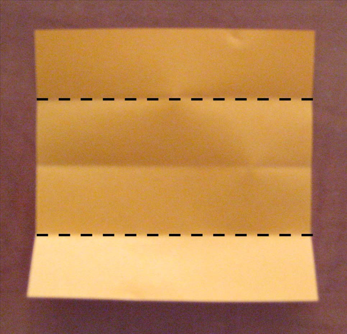 Fold the top and bottom edges to the center crease. Unfold