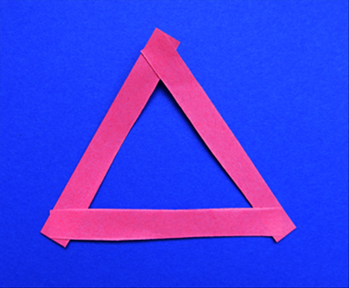 Glue 3 strips together to make a triangle