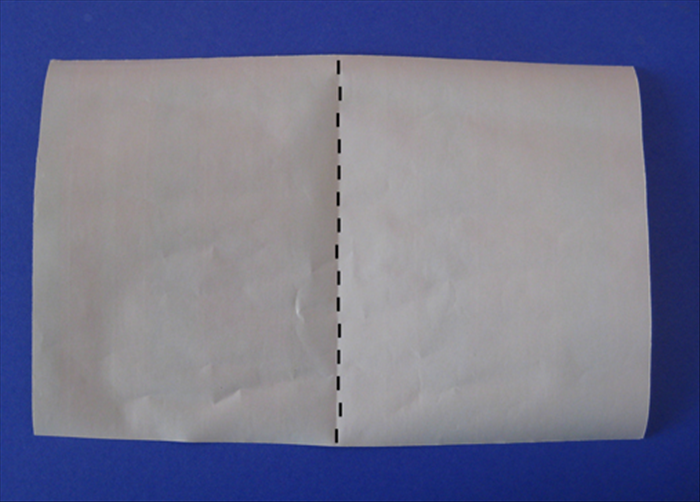 Place the paper with the short edges at the sides.

Fold the paper in half vertically
unfold
