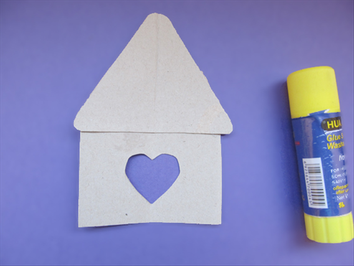 <p> Glue the roof to the top of the rectangle with the heart.</p> 
<p> This is your house template.</p> 
<p>  </p>